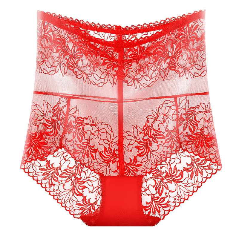 Γυναικεία δαντελένια εσώρουχα με ψηλή μέση για διαμόρφωση της κοιλιάς και ανύψωση γλουτών; διαπνοή, γρήγορο στέγνωμα; επένδυση από βαμβακερό καβάλο; νάιλον 70–80%