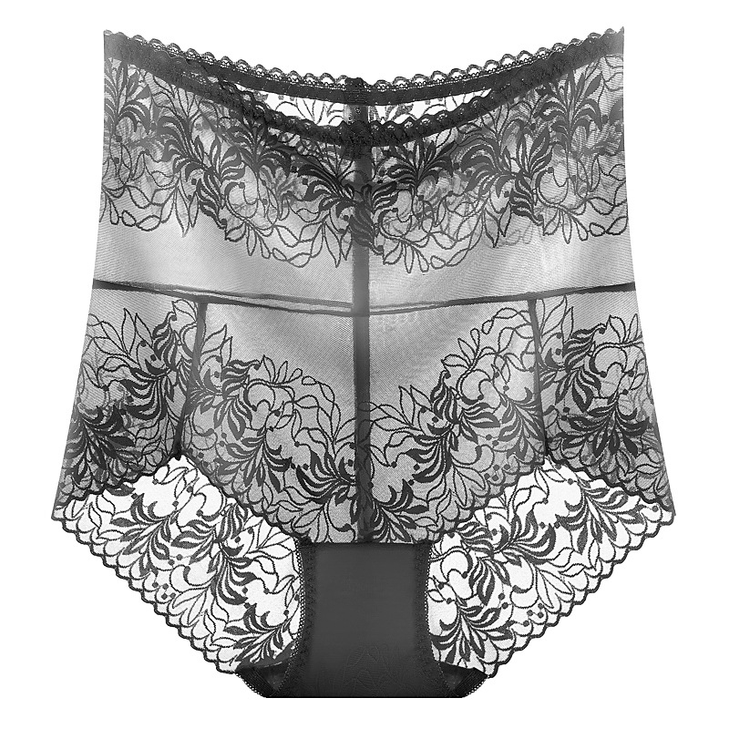 Γυναικεία δαντελένια εσώρουχα με ψηλή μέση για διαμόρφωση της κοιλιάς και ανύψωση γλουτών; διαπνοή, γρήγορο στέγνωμα; επένδυση από βαμβακερό καβάλο; νάιλον 70–80%