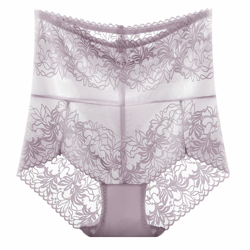 Γυναικεία δαντελένια εσώρουχα με ψηλή μέση για διαμόρφωση της κοιλιάς και ανύψωση γλουτών; διαπνοή, γρήγορο στέγνωμα; επένδυση από βαμβακερό καβάλο; νάιλον 70–80%