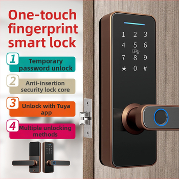 Jin Shiyu F007 Smart zámok na dvere s odtlačkom prsta — 100 uložených odtlačkov, skenovanie <0,05 s, vnútorné použitie, DC napájanie, životnosť 50 rokov