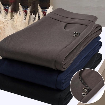 Dámske zimné nohavice s rovným strihom, elastický pás, hrubý polyester ≥95%, štýl temperament commuter