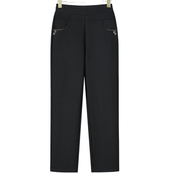 Dámske zimné nohavice s rovným strihom, elastický pás, hrubý polyester ≥95%, štýl temperament commuter