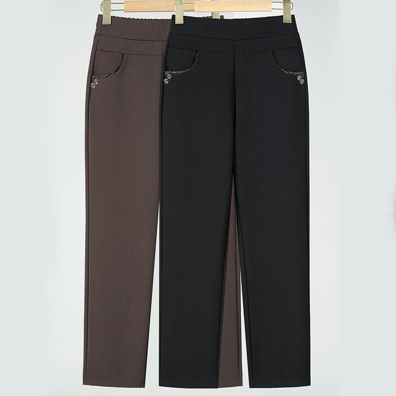 Dámske zimné nohavice s rovným strihom, elastický pás, hrubý polyester ≥95%, štýl temperament commuter