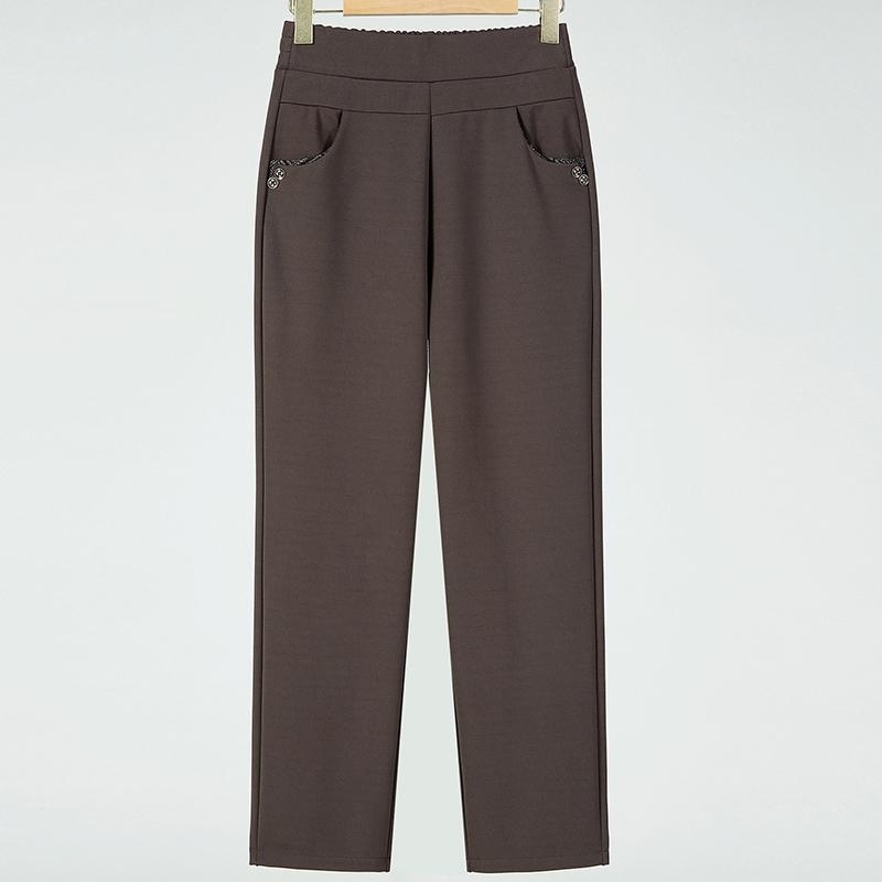 Dámske zimné nohavice s rovným strihom, elastický pás, hrubý polyester ≥95%, štýl temperament commuter