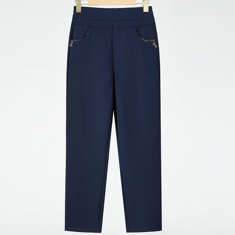 Dámske zimné nohavice s rovným strihom, elastický pás, hrubý polyester ≥95%, štýl temperament commuter