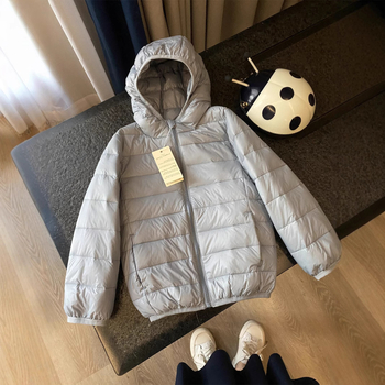 Koreai stílusú gyerek pehelydzseki, nylon külső, pamut bélés, kacsa pehelytöltés, újszülötteknek