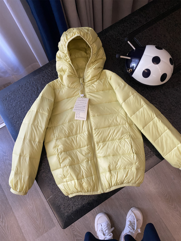 Koreai stílusú gyerek pehelydzseki, nylon külső, pamut bélés, kacsa pehelytöltés, újszülötteknek