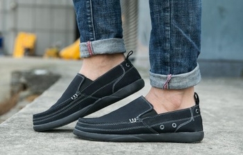 Ανδρικά Παπούτσια Καμβά Slip-On, Διαπνοή, Χαμηλό Κάτω Μέρος, EVA Σόλα, Τετράγωνος Άκρη