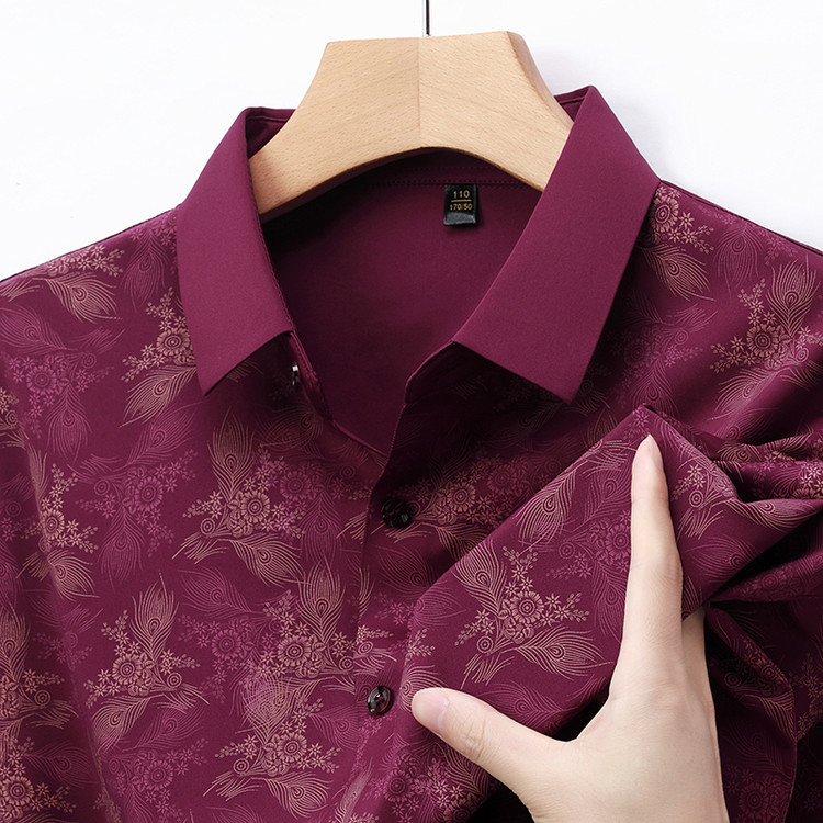 Риза с яка лафел, къс ръкав, полиестерова смесена тъкан, дигитален принт с модел разкъсани цветя, летен модел 2025