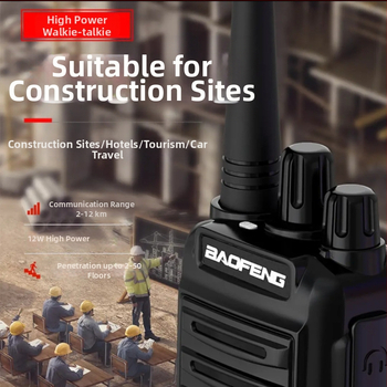 BF-888S PLUS analóg kézi walkie-talkie, dupla készlet, 5W, 16 csatorna, hatótáv 5–10 km