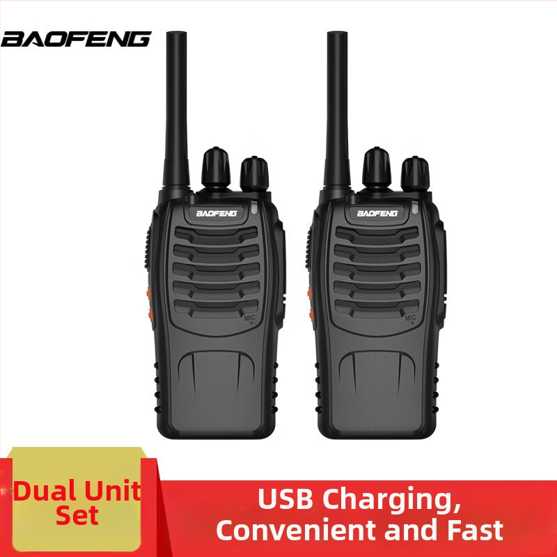 BF-888S PLUS analóg kézi walkie-talkie, dupla készlet, 5W, 16 csatorna, hatótáv 5–10 km