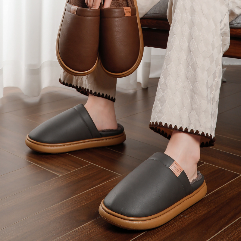 Παντόφλες για ενήλικες – Unisex, PU επάνω μέρος, σόλα EVA, παχύς πάτος, στρογγυλή μύτη