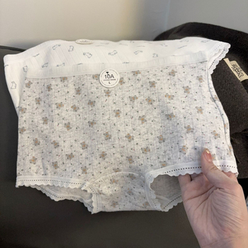 Dievčenské bavlnené boxerky s kvetinovým vzorom, antibakteriálne, stredná výška pásu