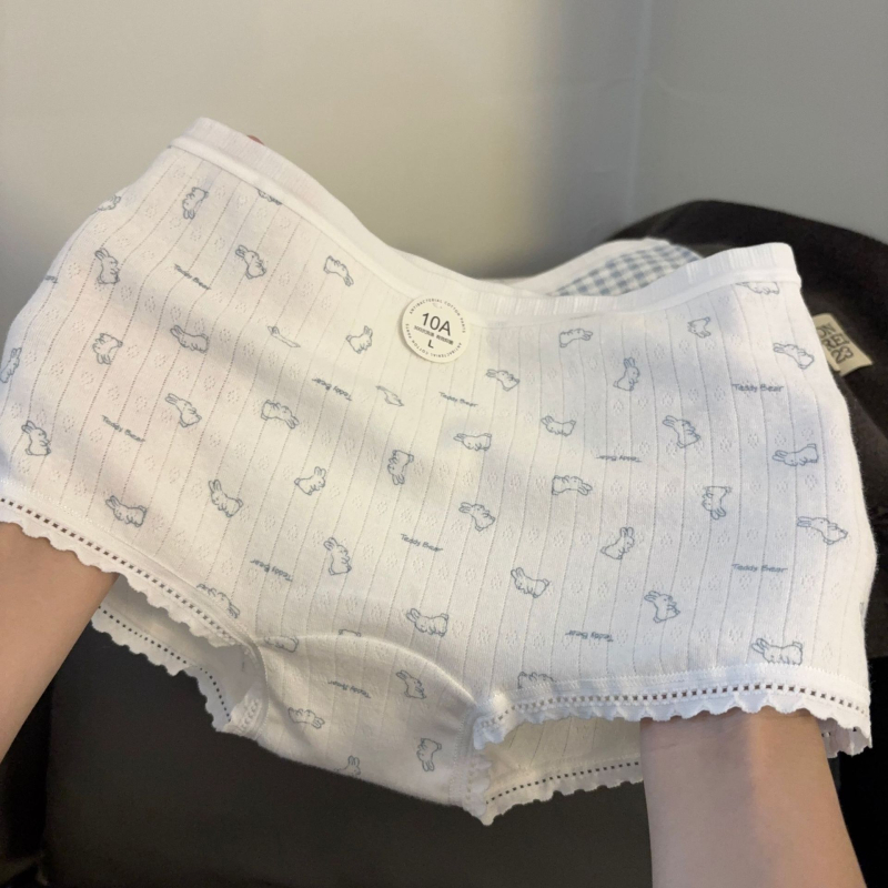 Dievčenské bavlnené boxerky s kvetinovým vzorom, antibakteriálne, stredná výška pásu