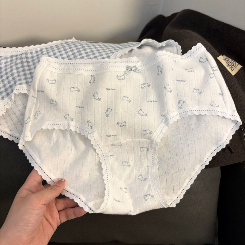 Dievčenské bavlnené boxerky s kvetinovým vzorom, antibakteriálne, stredná výška pásu