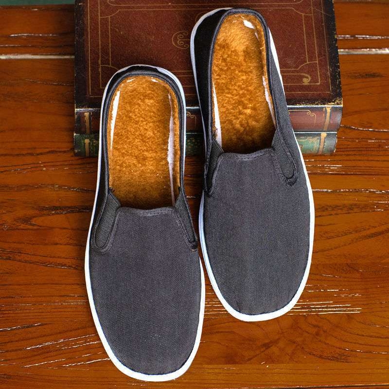 Unisex υφασμάτινα παπούτσια με πολύστρωτη σόλα, διαπνοή και αντιοσμητική προστασία, βαμβακερό πάνω μέρος και επένδυση, μεσαίο ύψος, σόλα από ύφασμα, μορφή δακτύλου: herringbone, φθινοπωρινά, 3–5 cm τακούνι