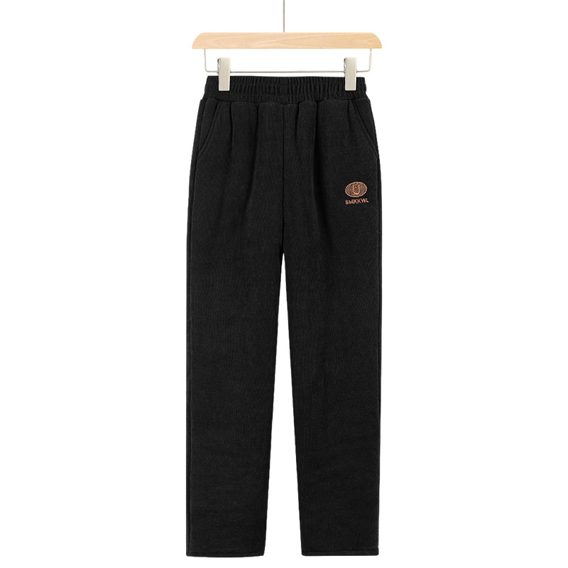 Női kordur nadrág, lazított szabás, fleece-betétes, őszi 2025, poliészter >95%, közepes vastagság