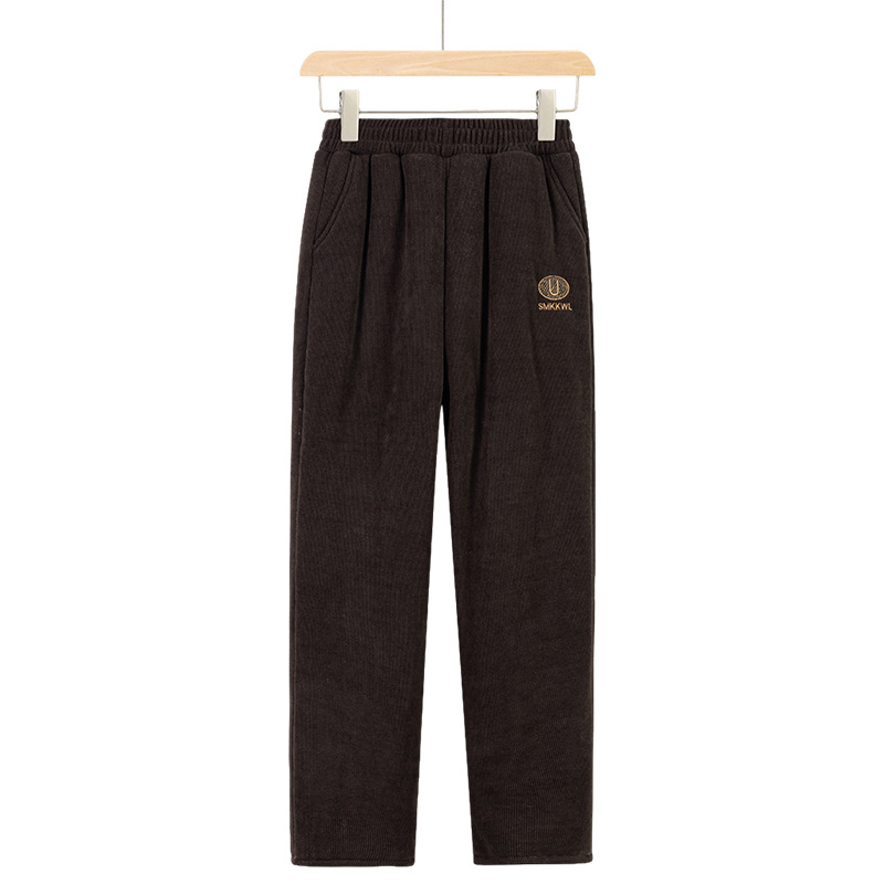 Női kordur nadrág, lazított szabás, fleece-betétes, őszi 2025, poliészter >95%, közepes vastagság