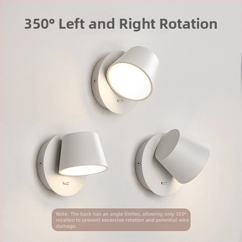 Λαμπτήρας τοίχου, μοντέρνο μινιμαλιστικό στυλ, LED φως, ακρυλική σκιά, διακόπτης ελέγχου