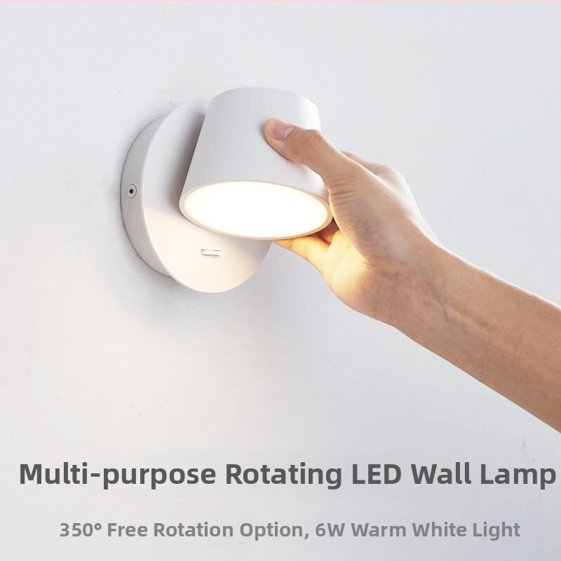 Λαμπτήρας τοίχου, μοντέρνο μινιμαλιστικό στυλ, LED φως, ακρυλική σκιά, διακόπτης ελέγχου