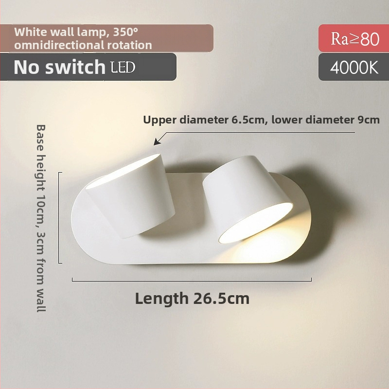 Λαμπτήρας τοίχου, μοντέρνο μινιμαλιστικό στυλ, LED φως, ακρυλική σκιά, διακόπτης ελέγχου