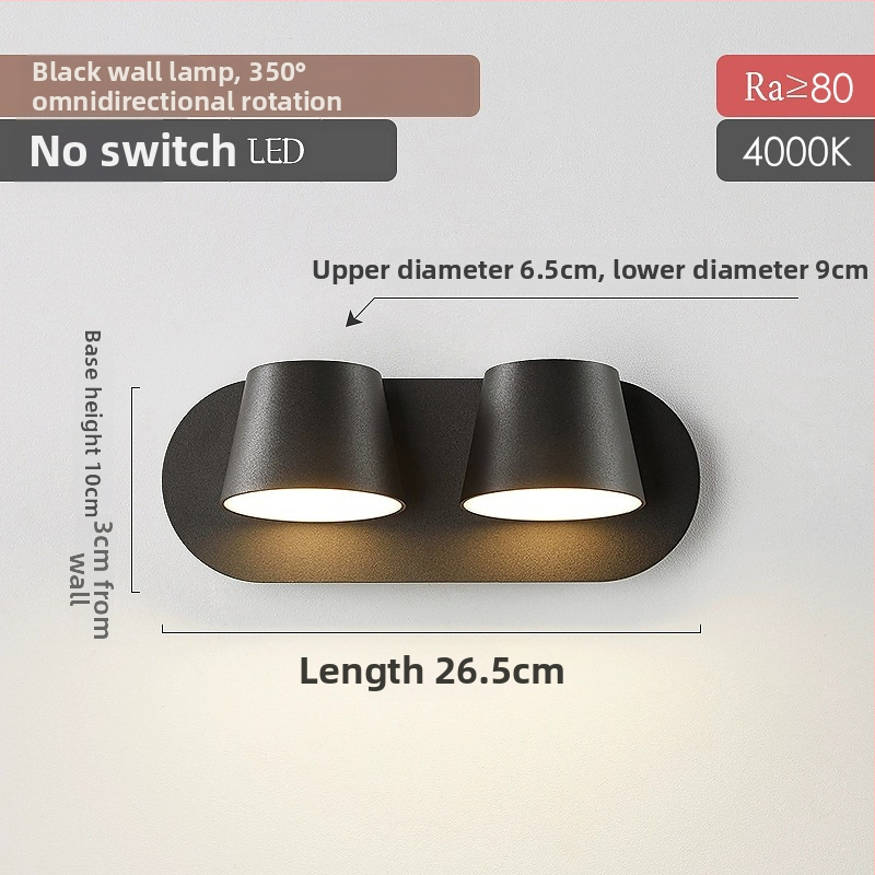 Λαμπτήρας τοίχου, μοντέρνο μινιμαλιστικό στυλ, LED φως, ακρυλική σκιά, διακόπτης ελέγχου