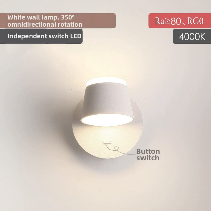 Λαμπτήρας τοίχου, μοντέρνο μινιμαλιστικό στυλ, LED φως, ακρυλική σκιά, διακόπτης ελέγχου