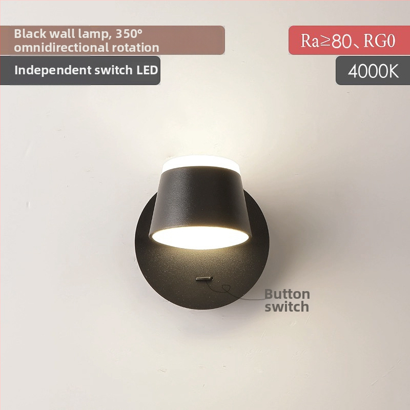 Λαμπτήρας τοίχου, μοντέρνο μινιμαλιστικό στυλ, LED φως, ακρυλική σκιά, διακόπτης ελέγχου