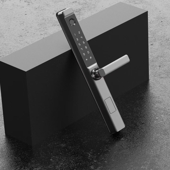 Delroy F9 Lacăt inteligent pentru uși glisante cu amprentă — construcție din aluminiu, stocare 50 amprente, peste 100000 de deblocări, scanare 0,1 s, alimentare DC