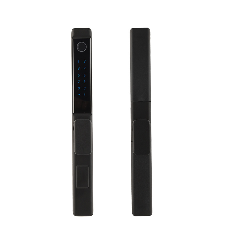 Delroy F9 Lacăt inteligent pentru uși glisante cu amprentă — construcție din aluminiu, stocare 50 amprente, peste 100000 de deblocări, scanare 0,1 s, alimentare DC