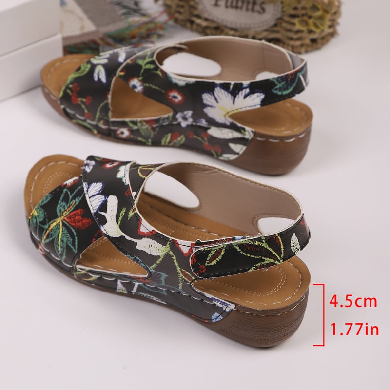 Sandale dama PU cu deget deschis (Peep-Toe), bretele încrucișate, închidere Velcro, talpă din cauciuc, interior PU