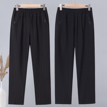 Magas derékú egyenes szabású nadrág, lazított fazon, TR szövet, 80–90% poliészter, közepes vastagság