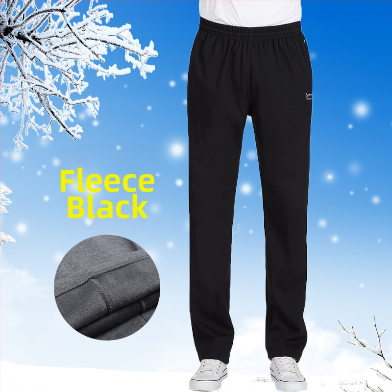 Спортно-ежедневни панталони с висока талия, прав крак, връзка за пристягане, памук-полиестер смес, подходящи за четири сезона