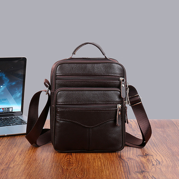 Geantă de umăr pentru bărbați din piele naturală | Piele de vită de prim strat | Căptușeală din piele | Pentru călătorii de afaceri | Respirabilă, Impermeabilă, Foarte ușoară, Rezistentă la uzură