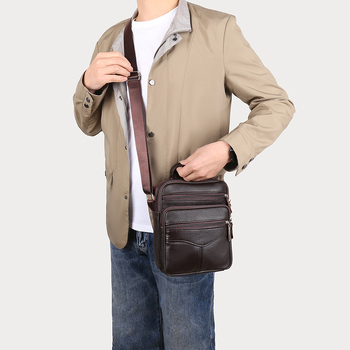Geantă de umăr pentru bărbați din piele naturală | Piele de vită de prim strat | Căptușeală din piele | Pentru călătorii de afaceri | Respirabilă, Impermeabilă, Foarte ușoară, Rezistentă la uzură