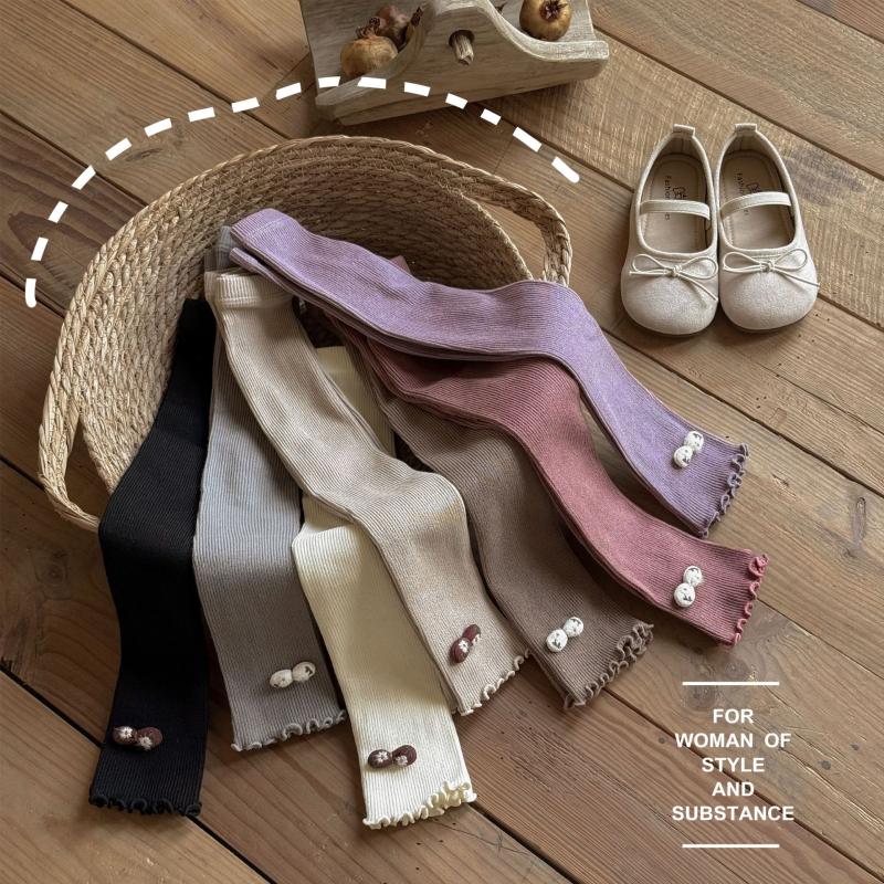 Κοριτσίστικα πλεκτά κολάν, φθινοπωρινή σεζόν, ψηλή μέση, μήκος 9/10, 80% χτενισμένο βαμβάκι