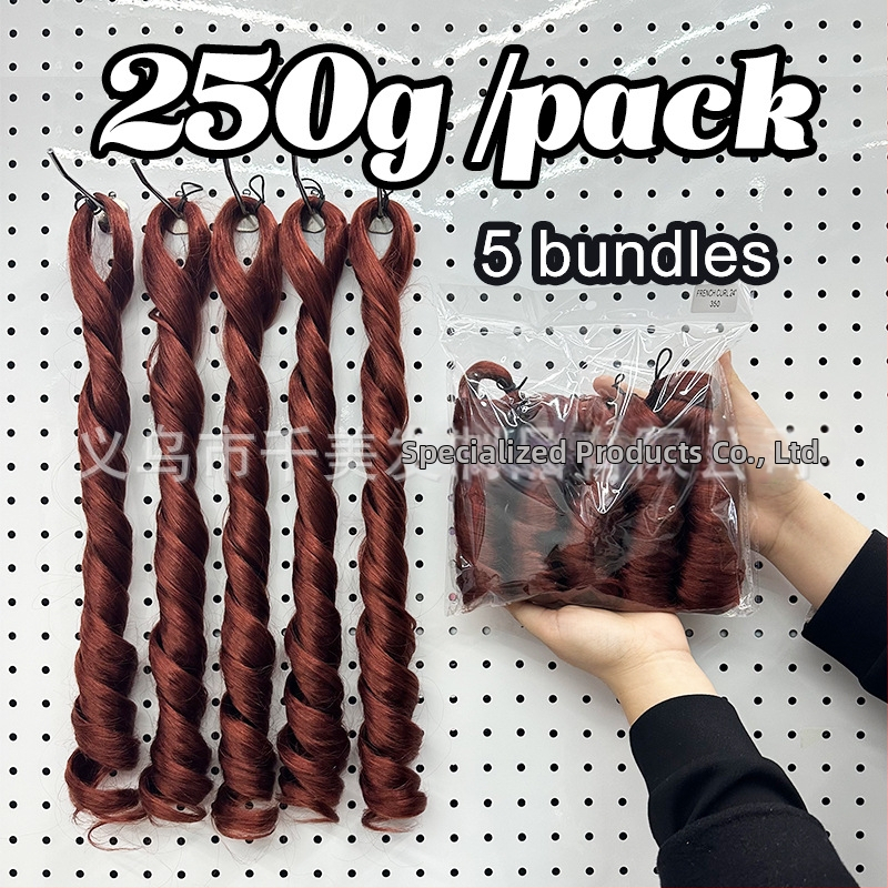 Parochňa s 5x francúzske kučery, stredne dlhá, 240 g Kanekalon, prirodzený štýl