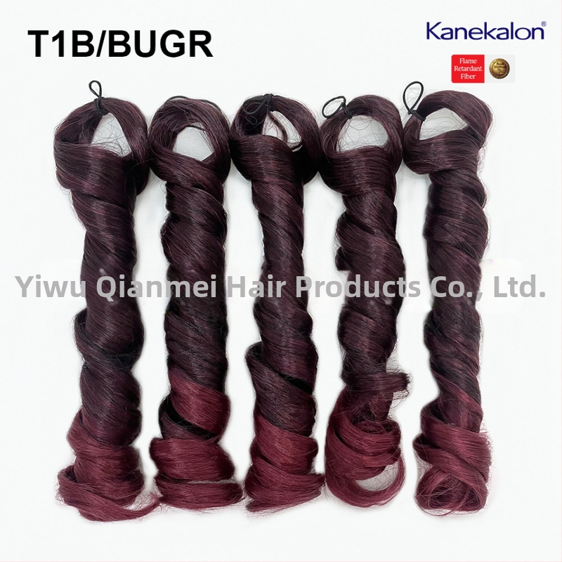 Parochňa s 5x francúzske kučery, stredne dlhá, 240 g Kanekalon, prirodzený štýl