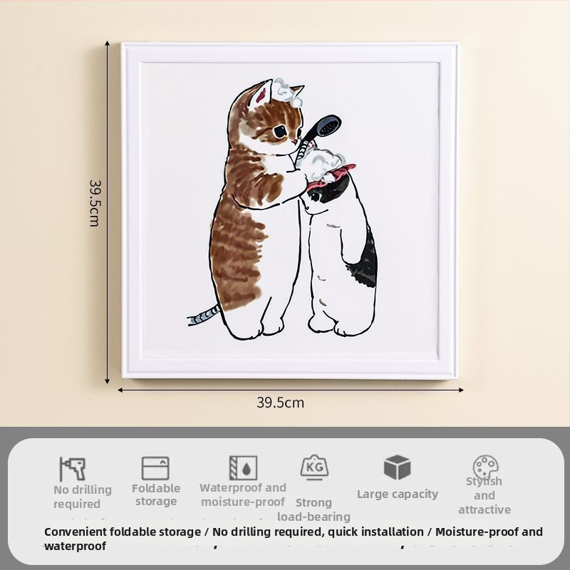 Raft de depozitare pentru baie - impermeabil, pliabil, 1 nivel, din plastic, încărcare 1–5 kg