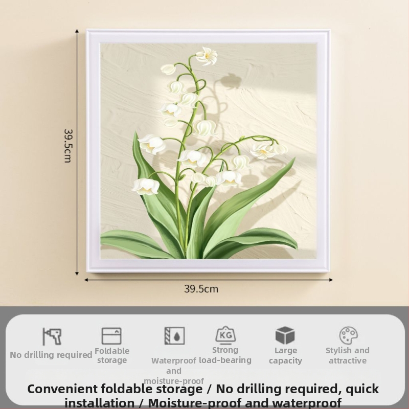 Raft de depozitare pentru baie - impermeabil, pliabil, 1 nivel, din plastic, încărcare 1–5 kg