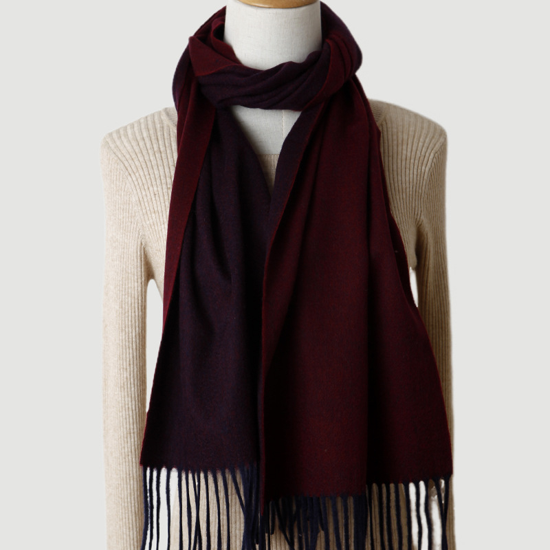 Fular dublu față din cașmir, unisex, țesătură twill, cald pentru iarnă, cașmir peste 96%