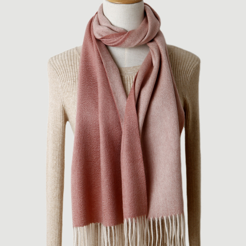 Fular dublu față din cașmir, unisex, țesătură twill, cald pentru iarnă, cașmir peste 96%