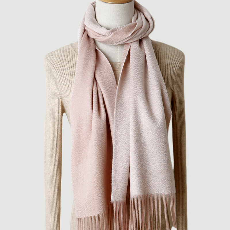 Fular dublu față din cașmir, unisex, țesătură twill, cald pentru iarnă, cașmir peste 96%