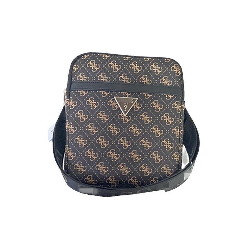 Geantă de umăr pentru bărbați — stil urban simplu, piele PU, model cu litere, căptușeală Oxford, impermeabilă