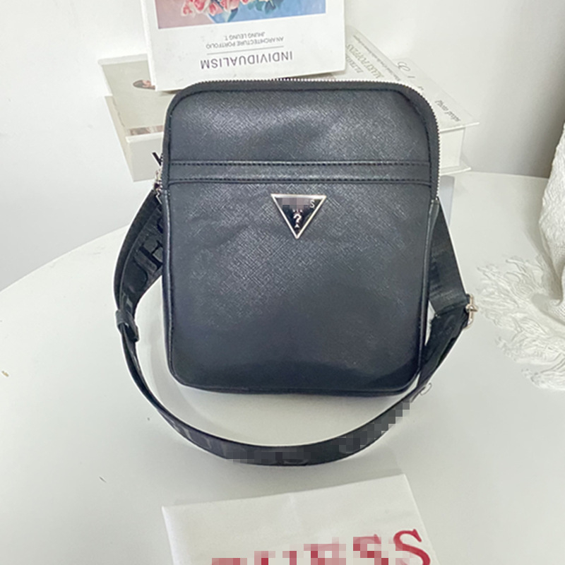 Geantă de umăr pentru bărbați — stil urban simplu, piele PU, model cu litere, căptușeală Oxford, impermeabilă