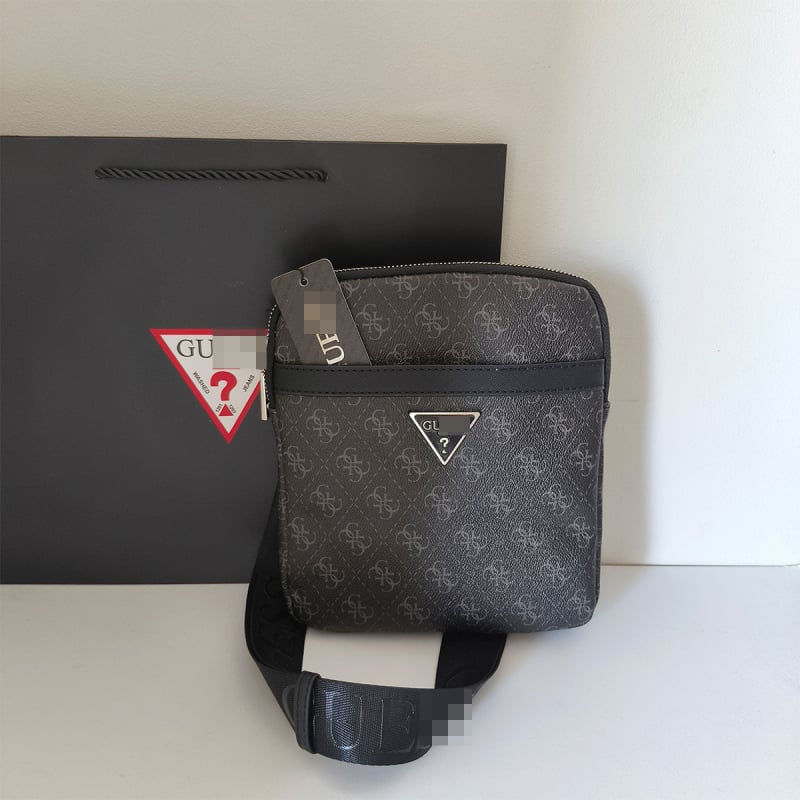 Geantă de umăr pentru bărbați — stil urban simplu, piele PU, model cu litere, căptușeală Oxford, impermeabilă