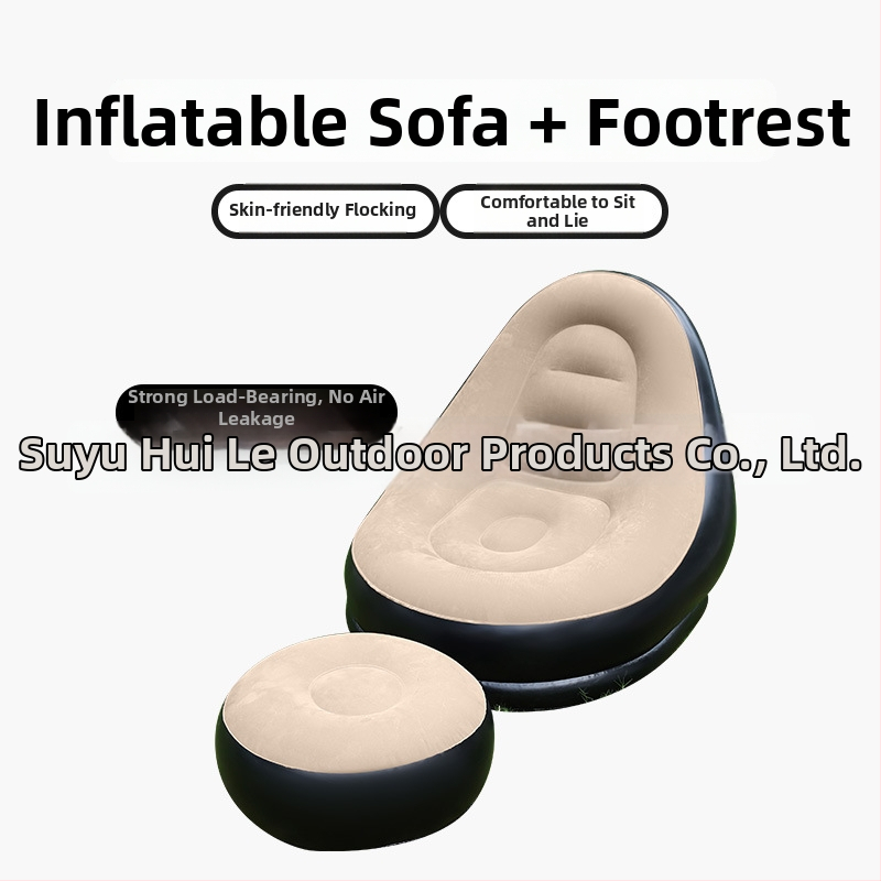 Kültéri felfújható lazító kanapé lábtámasz-sal, Hui Le PVC léggömb kanapé, 1 személyes kapacitás, 1,9 kg, levegőpumpa