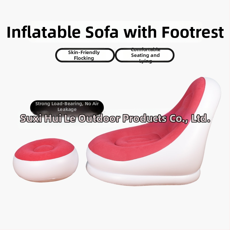 Kültéri felfújható lazító kanapé lábtámasz-sal, Hui Le PVC léggömb kanapé, 1 személyes kapacitás, 1,9 kg, levegőpumpa