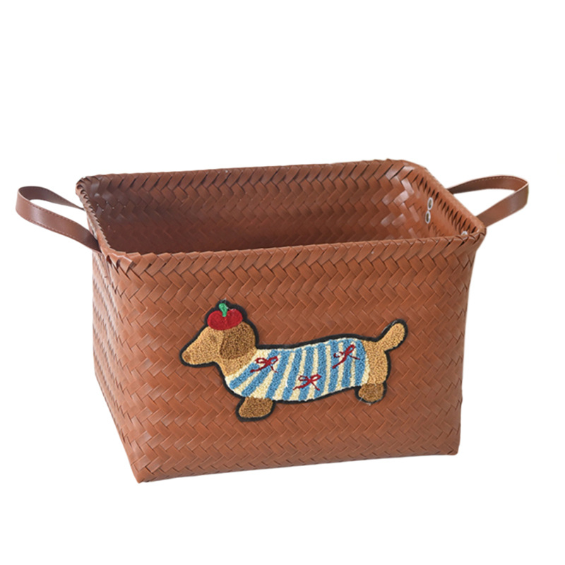 Съхранителна кошница за пране, памучна, винтидж стил, модел 036451, за одеяла и дрехи