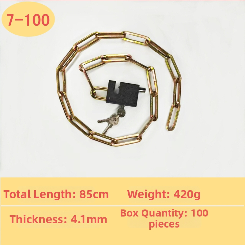 Chain lock — galvanizált vaslánc raktárajtókhoz, motorkerékpárokhoz és kerékpárokhoz; lopás elleni, betörés elleni védelem, súly 50